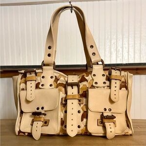Mulberry Cream and Brown Leather Roxanne Tote Shoulder Bag